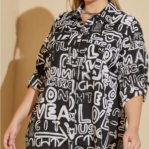 Ashley Stewart Letter Print Tunic